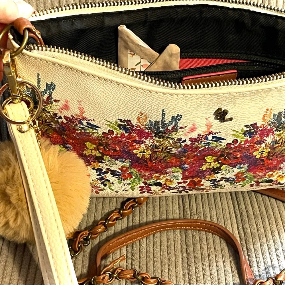 Elliott Lucca Cream Floral Clutch/Crossbody 2 for $22 - Picture 16 of 16